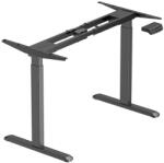 LVN System Óriás asztalokhoz | Állítható szélességű elektromos íróasztal láb dupla motorral, nagy teherbírással ülő-/állómunkához memória funkció +USB fekete LVN System Control Pro LV0666