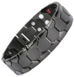 BeSpecial Bratara inox neagra cu magneti, turmalina, germaniu si anioni (BLA036)