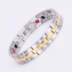 BeSpecial Bratara inox in 2 tonuri cu magneti, turmalina, germaniu si anioni (BLA004)