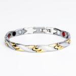 BeSpecial Bratara inox in 2 tonuri cu magneti, turmalina, germaniu si anioni (BLA010)