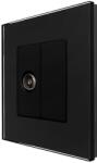 Luxion Priza TV cu Rama din Sticla LUXION, Negru, LX-MP026G-B (LX-MP026G-B)
