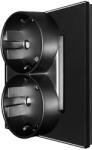 Luxion Priza Dubla LUXION cu Rama din Sticla Pentru Doza Simpla, Negru, LX-MP210GF-B (LX-MP210GF-B)