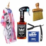 Pauco Profesional Set Complet Frizerie Tokyo cu Pulverizator, Brici Metalic, Manta