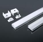 V-TAC Alumínium profil LED szalaghoz 2 méter tejfehér fedlappal 17, 4x7mm (3355)