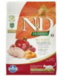 N&D | Cat Grain Free | Teljes értékű száraz eledel, Pumpkin, fürj, felnőtt ivartalanított macska számára - 300 g