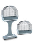  Állványos madárkalitka görgőkkel Chiara szürke - 53 x 32 x 80 +70 cm