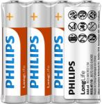 Philips LongLife AAA 4 fóliás elem matricával (R03L4F/10)