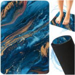  SMARTECH Covoras de baie antiderapant, Absorbant, Uscare rapida, Din spuma poliuretanica si microfibra moale, Covor modern pentru dus, Cada, Lavoar sau toaleta, Albastru, 60 x 40 cm Covor baie