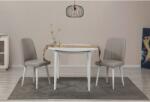 ASIR GROUP Étkezőgarnitúra Kihúzható Asztal, Szék 3 db Vina 1005 3 V2 - Fehér, Krém
