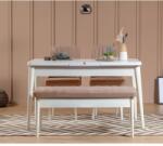 ASIR GROUP Étkezőgarnitúra Kihúzható Asztal, Szék 4 db Vina 0900 - Fehér Stone