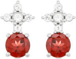  Ezüst Fülbevaló Gránáttal és Fehér Topázzal, PCY11440