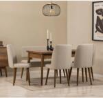 ASIR GROUP Étkezőgarnitúra Kihúzható Asztal, Szék 6 db Vina - Dió, Krém