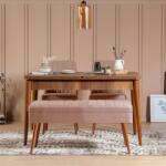 ASIR GROUP Étkezőgarnitúra Kihúzható Asztal, Szék 4 db Vina 0900 - 3 - Dió, Stone