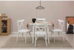 ASIR GROUP Étkezőgarnitúra Kihúzható Asztal, Szék 5 db Oliver - Fehér