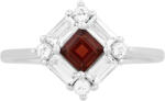 Ezüst Gyűrű Gránáttal és Fehér Topázzal, PCY11422/62