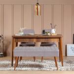 ASIR GROUP Étkezőgarnitúra Kihúzható Asztal, Szék 4 db Vina 0701 - 3 - Dió, Szürke