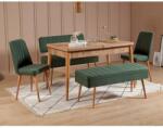 ASIR GROUP Étkezőgarnitúra Kihúzható Asztal, Szék 5 db Vina 1070 - 4 - Atlantic, Zöld