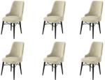 ASIR GROUP Étkezőszék Szett 6 db Pare - Krém, Fekete