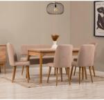 ASIR GROUP Étkezőgarnitúra Kihúzható Asztal, Szék 6 db Vina - Atlanti Fenyő, Stone