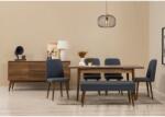 ASIR GROUP Étkezőgarnitúra Kihúzható Asztal, Szék, Konzol Asztal 7 db Vina 03 1048 - Dió, Sötétkék