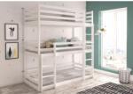 ADRK TEDRO háromszemélyes emeletes ágy matraccal 180x80, Fehér - sprintbutor
