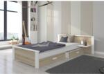 ADRK Ágy ALDEX SHELF 180x80, Fehér, Sonoma - sprintbutor