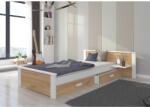 ADRK Ágy ALDEX SHELF 200x90, Fehér, Tölgy arany - sprintbutor