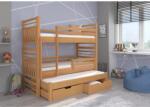ADRK Háromszintes emeletes ágy matraccal HIPPO 180x80, Bükk - sprintbutor
