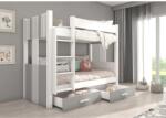 ADRK Ágy emeletes két személyes ARTA 200x90 matraccal, Fehér, Grafitszürke