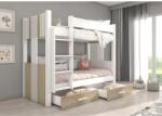 ADRK Ágy emeletes két személyes ARTA 180x80, Fehér, Sonoma