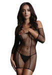 Le Desir Duo Net Mini Dress with sleeves black