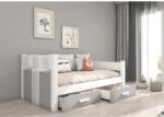 ADRK Parterowa ágy BIBI 180x80, Fehér, Grafitszürke