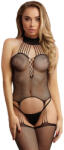 Le Desir - Suspender Fishnet Choker Bodystocking - Black