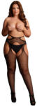 Le Desir - Suspender Pantyhose with Strappy Waist Queen Size - Black