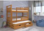 ADRK Háromszintes emeletes ágy HIPPO 180x80, éger