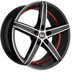 MAM OX-18 BLACK FRONT POLISH RED INSIDE 5/112 19x8, 5 ET30 66, 6 - 4sgumi