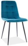  Türkizkék bársony étkezőszék MILA fekete lábakkal