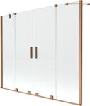 Mexen Velar Duo, 2 szárnyas kádparaván tolóajtóval 190 x 150 cm, 8mm átlátszó üveg, réz matt profil, 896-190-000-02-65 (896-190-000-02-65)