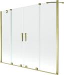 Mexen Velar Duo, 2 szárnyas kádparaván tolóajtóval 190 x 150 cm, 8mm átlátszó üveg, arany fényes profil, 896-190-000-02-50 (896-190-000-02-50)