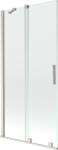 Mexen Velar, 2 szárnyas eltolható kádparaván 95 x 150 cm, 8mm átlátszó üveg, csiszolt acél, 896-095-000-01-97 (896-095-000-01-97)