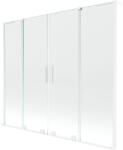 Mexen Velar L Duo, 2 szárnyas eltolható kádparaván 180 x 150 cm, 8mm átlátszó üveg, fehér matt, 896-180-003-02-20 (896-180-003-02-20)