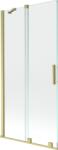 Mexen Velar, 2 szárnyas eltolható kádparaván 95 x 150 cm, 8mm átlátszó üveg, arany matt profil, 896-095-000-01-55 (896-095-000-01-55)