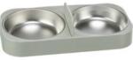 TRIXIE Double Bowl, Plastic/stainless Steel - Műanyag Fehér Tál Etetőautomatához, 5l/32x5x16cm (028-24348)