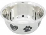 TRIXIE Stainless Steel Bowl - Fém Tál (szürke/fekete) (0, 5l /Ø13cm) (028-25271)