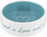TRIXIE Pet's Home Ceramic Bowl - Kerámia Tál (mintás, Fehér/petrolkék) (0, 8l/Ø16cm) (028-25051)