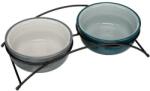 TRIXIE Ceramic Bowl Set - Kerámia Tál Szett (petrol Zöld/szürke) (2x0, 6l /Ø15cm) (028-24536)