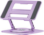 PadForce Suport laptop PadForce®, 11-17.3" inch, Rotire 360°, Ajustabil pe Inaltime, Pana la 10 kg, Portabil, Anti-Alunecare, Stabil pe birou, Reglaj intensita (BS-448-MOV) Suport laptop