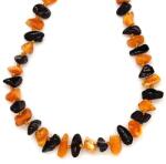 R. M. ékszer Borostyán söt barna sárga splitter baba nyaklánc 35cm (023655)