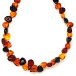 R. M. ékszer Borostyán kerek sötét vegyes splitter nyaklánc 55cm (023638)