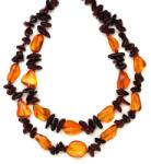 R. M. ékszer Borostyán dupla sötétbarna splitter nyaklánc 50cm (023668)